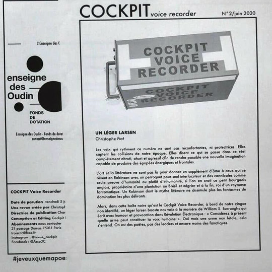 [Entretien] Lancement d'un OVNI, COCKPIT : trois questions à Christophe Fiat, par Fabrice Thumerel